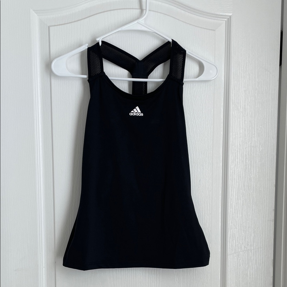 Adidas Black Mesh Racerback Tank Aeroready